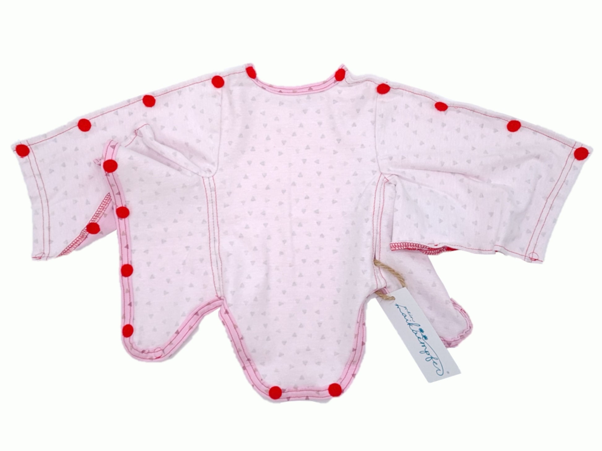 meinmaikaempfer Sondenbody rosa für Frühchen und Kinder, offen gelegt, auch an de Ärmeln