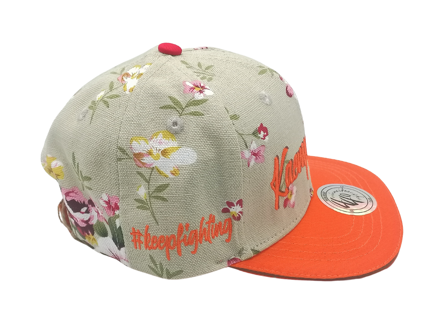 Kinder-Cap "Kaempferherz", Blumenmuster, verschiedene Größen
