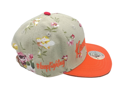 Kinder-Cap "Kaempferherz", Blumenmuster, verschiedene Größen