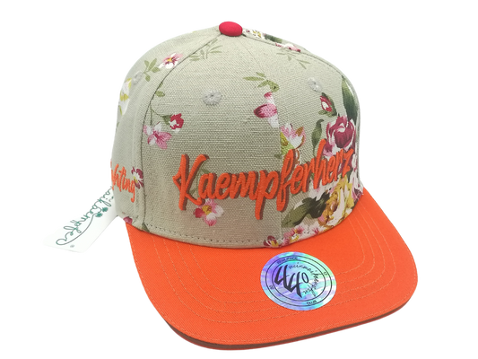 Kinder-Cap "Kaempferherz", Blumenmuster, verschiedene Größen
