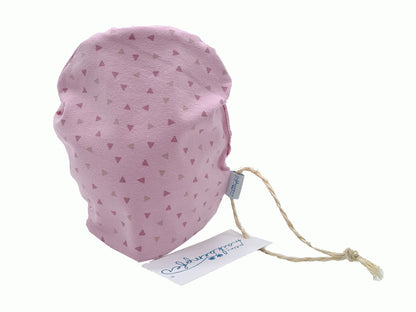 Baby-Mütze/ Beanie, rosa Dreiecke, Größe 50