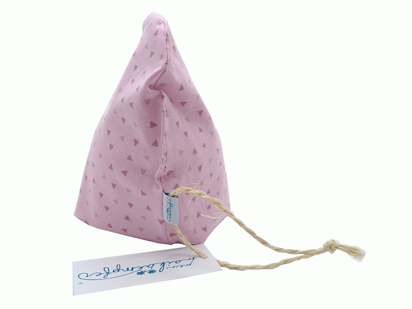 Baby-Mütze/ Beanie, rosa Dreiecke, Größe 50