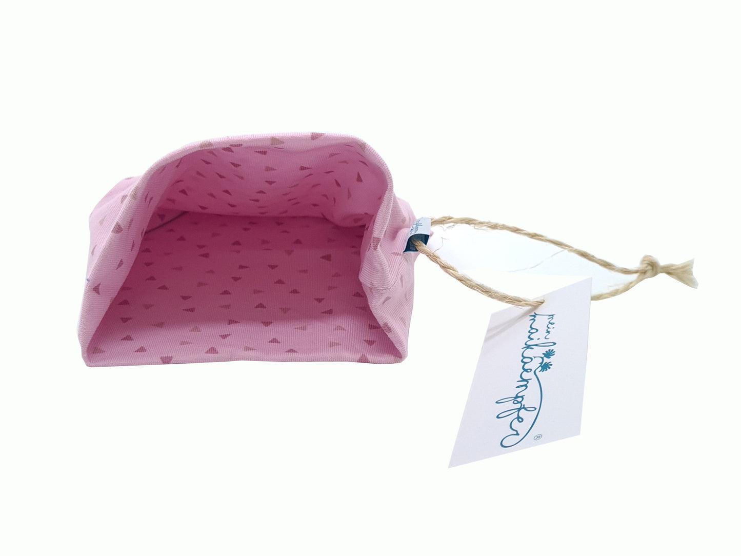 Baby-Mütze/ Beanie, rosa Dreiecke, Größe 50
