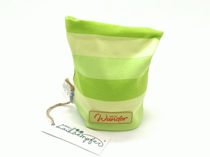 Frühchenmütze/ Tube offen, "Mein Wunder", grün gestreift, verschiedene Größen